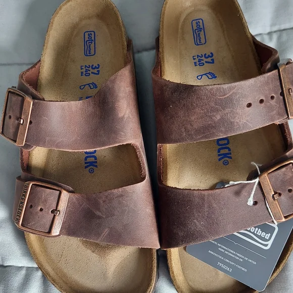 Birkenstock Rustic Brown Leather Sandals display picture 2